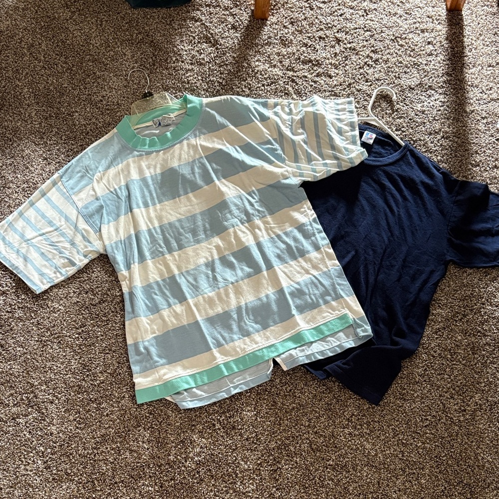 Striped and Solid T-Shirts blue shirt bundle